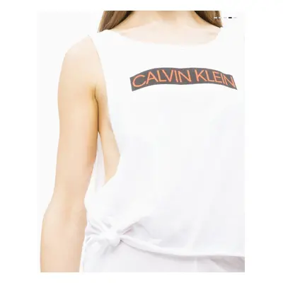 Dámský Tank Top KW0KW00698 bílá - Calvin Klein bílá s potiskem