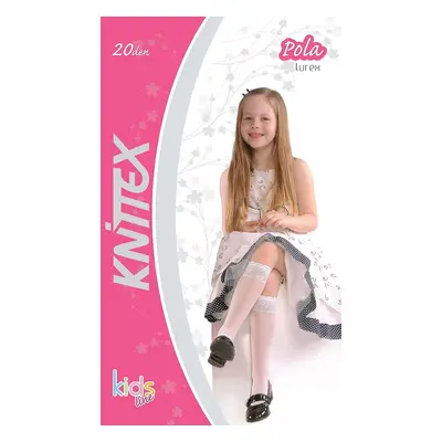 Dívčí podkolenky Knittex DR 0010 Pola Lurex 20 den bianco