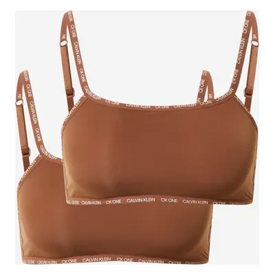 Nevyztužená braletka 2pack QD3806E BO8 bronzová/sandalwood - Calvin Klein Hnědá