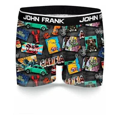 Pánské boxerky John Frank JFBD343 Tm. šedá