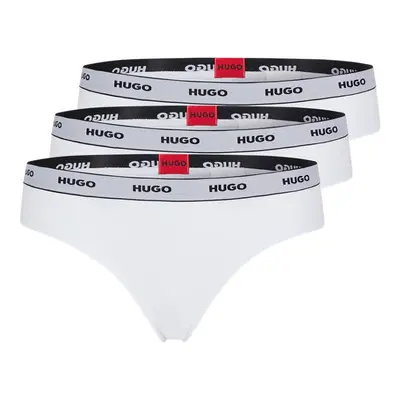 Dámská tanga Triplet Thong Stripe 3 pack 50469681 bílá - Hugo Boss bílá