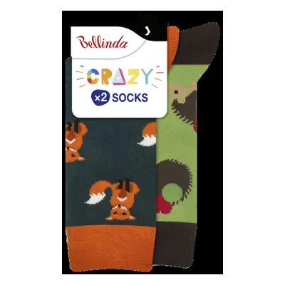 Veselé ponožky 2 páry CRAZY SOCKS 2x - BELLINDA - oranžová