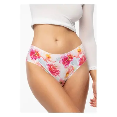 Julimex Peony Cheekie Brasil kalhotky S-XL bílé květy