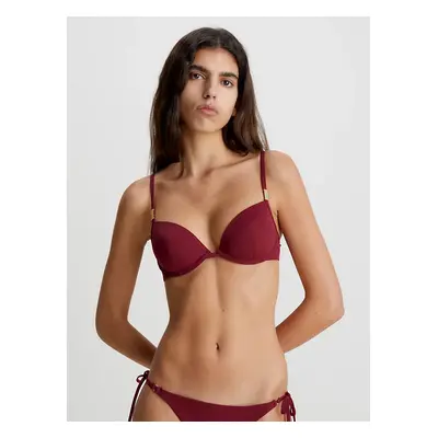 Dámská plavková podprsenka bikini KW0KW02278 XN0 bordó - Calvin Klein