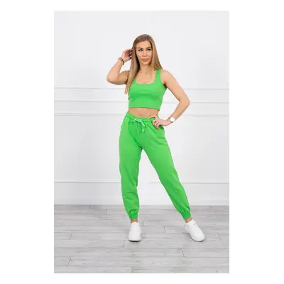 Set top+kalhoty zelené neonové UNI