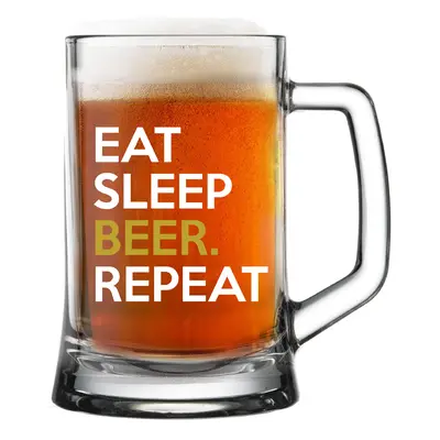 EAT SLEEP BEER. REPEAT - pivní sklenice 0,5