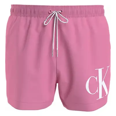 Pánské plavky SHORT DRAWSTRING KM0KM00967 TFZ růžové - Calvin Klein