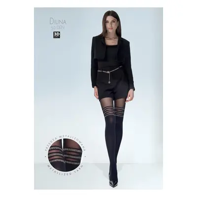 Knittex Diuna 3D Lurex punčocháče 50 den 2-4 nero