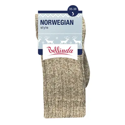 Zimní unisex ponožky NORWEGIAN STYLE SOCKS - BELLINDA - béžová