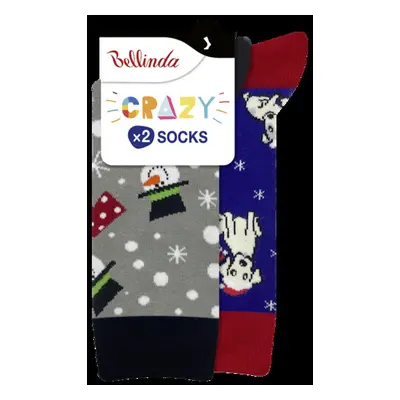 Veselé ponožky 2 páry CRAZY SOCKS 2x - BELLINDA - šedá