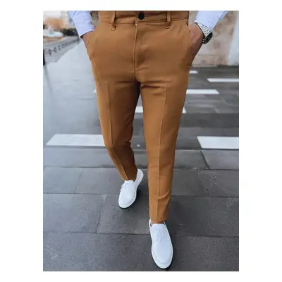 Jednobarevné velbloudí chino kalhoty Dstreet UX3974 pro muže s32