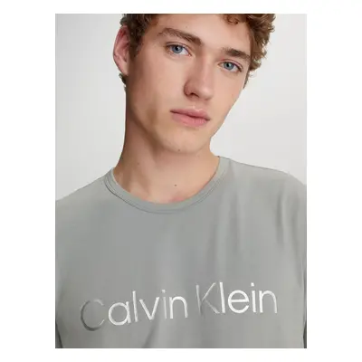 Pánské tričko na spaní 000NM2264E 5JX šedé - Calvin Klein