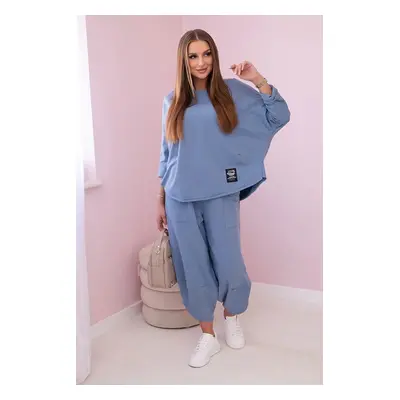 Bavlněná mikina kalhotový set denim UNI