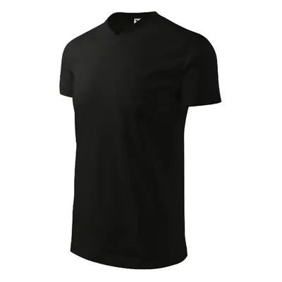 Heavy V-neck tričko unisex černá S