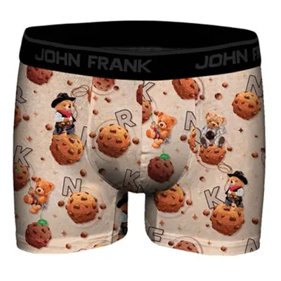 Pánské boxerky John Frank JFBD348 Sv. hnědá