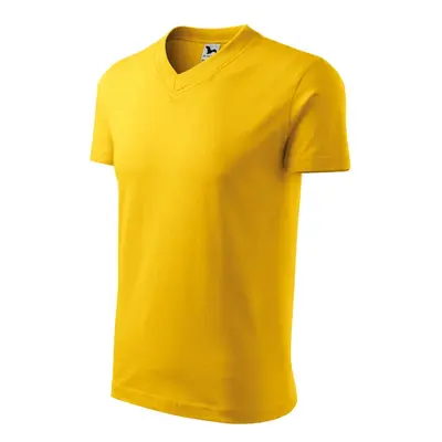 V-neck tričko unisex žlutá S