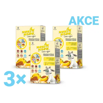 Kozí kaše pšenično-rýžová banán + kakao multipack 3x225g