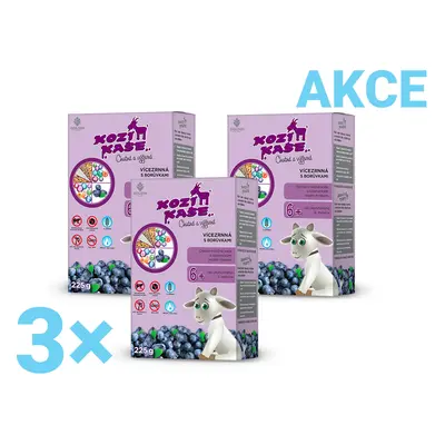 Kozí kaše vícezrnná s borůvkami multipack 3x 225g