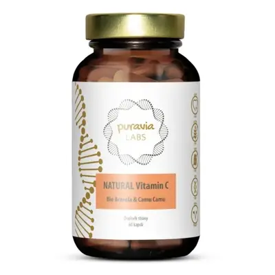 PuraviaLabs Přírodní vitamín C - BIO Acerola + Camu camu 60 cps