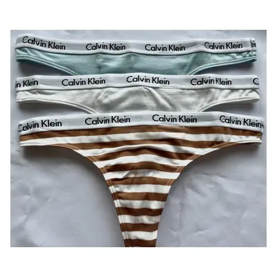 Dámská tanga Calvin Klein QD3587E CAROUSEL 3 ks