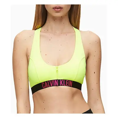 Dámské plavky Calvin Klein KW01048 ZIP BRALETTE neon zelená