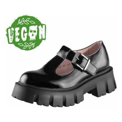 boty s klínem - Altercore Jane Vegan Black Patent - ALTERCORE - ALT083