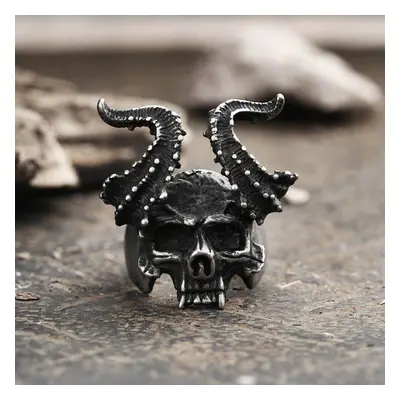 prsten Horned Satan Devil Skull