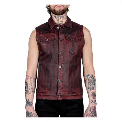 vesta pánská WORNSTAR - Idolmaker Coated Denim - Crimson