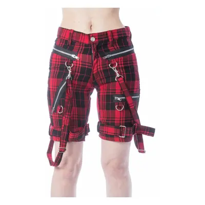 kraťasy dámské CHEMICAL BLACK - RENITA - RED TARTAN