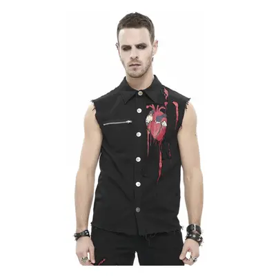 vesta pánská DEVIL FASHION - Paper Cuts Printed Button Up Punk