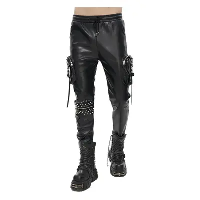 kalhoty pánské DEVIL FASHION - Draven Dream Punk Studded Leather Cargo