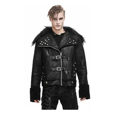 bunda pánská DEVIL FASHION - Soul Case Punk Jacket With Fur Collar