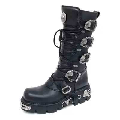 boty kožené dámské - 5-Buckle Boots (402-S1) Black - NEW ROCK - M.402-S1