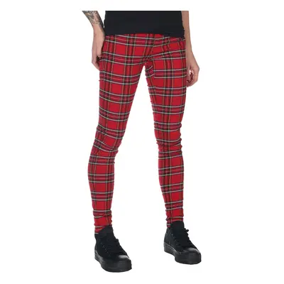 kalhoty dámské URBAN CLASSICS - Skinny Tartan - red/blk - TB2848