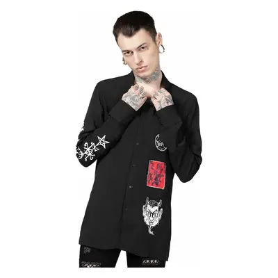 košile unisex s dlouhým rukávem KILLSTAR - Barabtos - Black