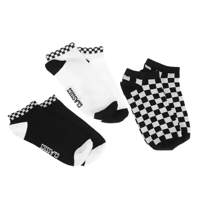 ponožky (set párů) URBAN CLASSICS - Sneaker Checks 3-Pack - black/white