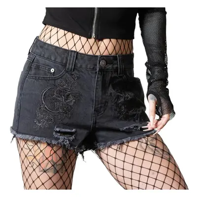 kraťasy dámské KILLSTAR - Alchemille Denim - Black