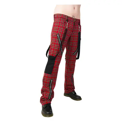 kalhoty Black Pistol - Punk Pants Tartan Red-Green - B-1-01-060-04