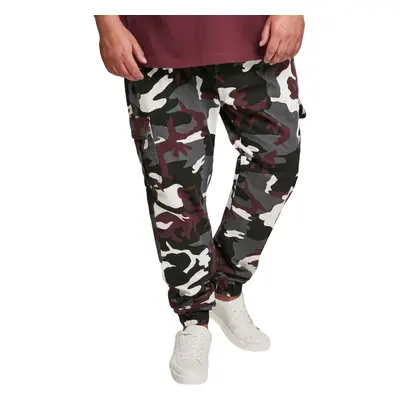 kalhoty pánské URBAN CLASSICS - Camo Cargo Jogging - wine camo - TB3137