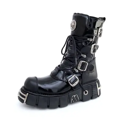 boty kožené dámské - Bizarre Boots (313-S1) Black - NEW ROCK - M.313-S1