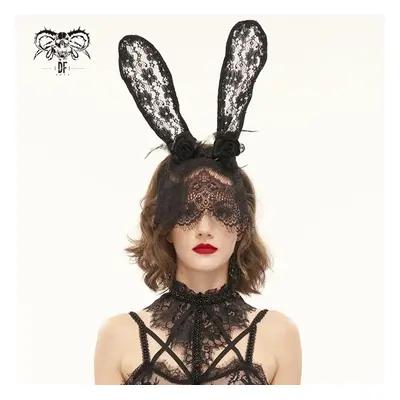 čelenka DEVIL FASHION - Sixties Fever Dream Gothic Bunny Ear Headband With Veil