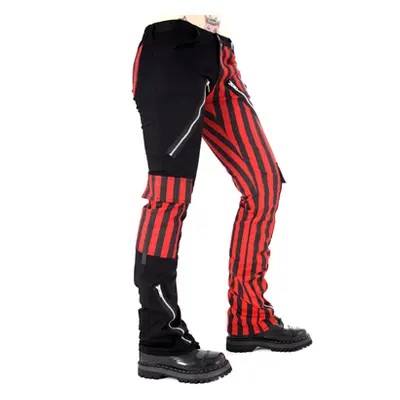 kalhoty pánské Black Pistol - Freak Pants Stripe (Black/Red) - B-1-21-319-04