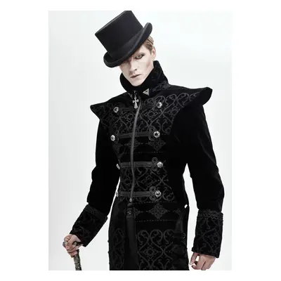 kabát pánský DEVIL FASHION - Bodom Gothic Floral Velvet Coat With Slit