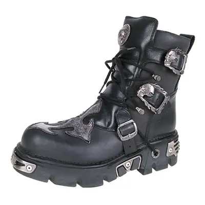 boty kožené dámské - Cross Shoes (407-S1) Black-Grey - NEW ROCK - M.407-S1