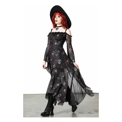 šaty dámské KILLSTAR - Mystic Meadow Mesh Maxi - Black