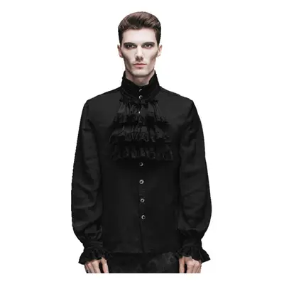 košile pánská DEVIL FASHION - Iago Gothic Chiffon Shirt with a Bowtie - Obsidian Night