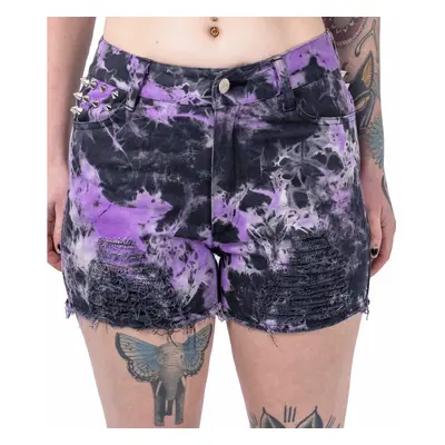 kraťasy dámské Vixxsin - GAIA - BLACK/PURPLE TIE DYE