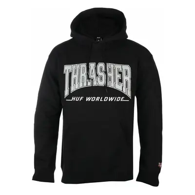 mikina s kapucí pánské - Bayview - HUF x THRASHER - pf00563-black