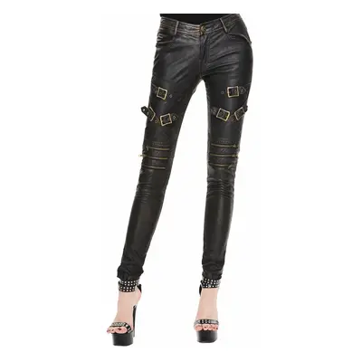 kalhoty dámské DEVIL FASHION - Psalm Of Victory Steampunk Slim Fit Leather