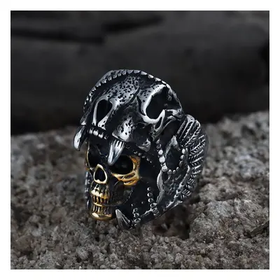 prsten Vintage Indian Jaguar - Warrior Skull